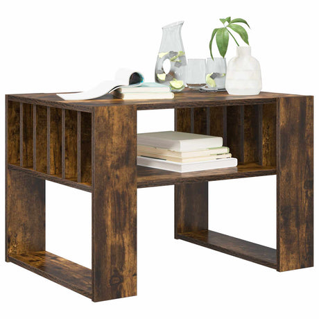 Vidaxl salontafel gerookt eiken 66 x 49,5 x 45 cm bewerkt hout