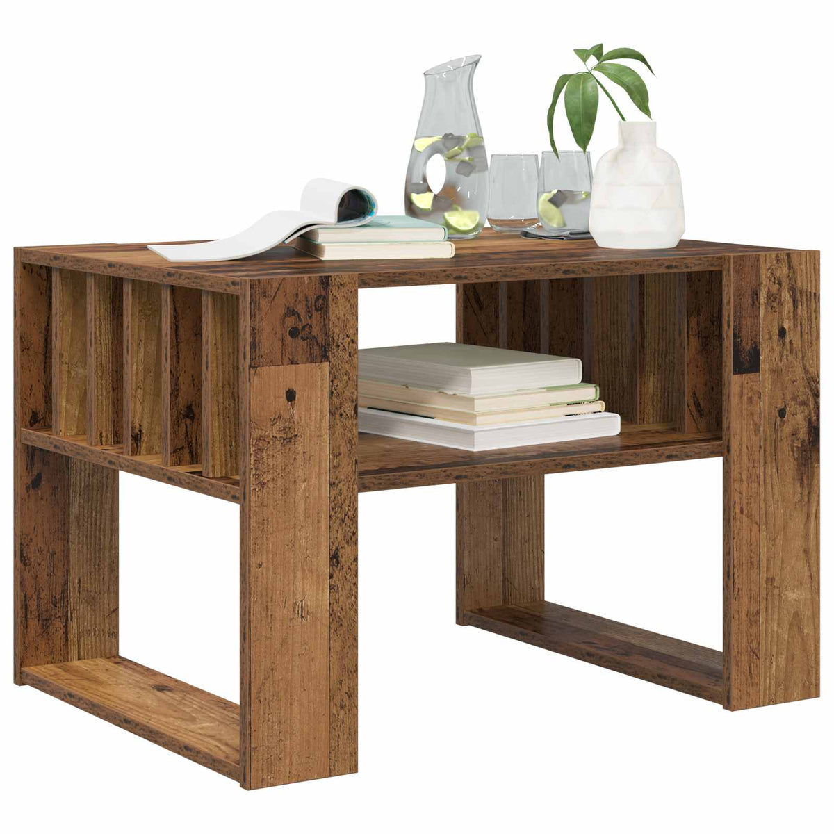 Vidaxl salontafel oudhout 66 x 49,5 x 45 cm bewerkt hout