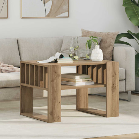 Vidaxl salontafel artisan eiken 66 x 49,5 x 45 cm bewerkt hout