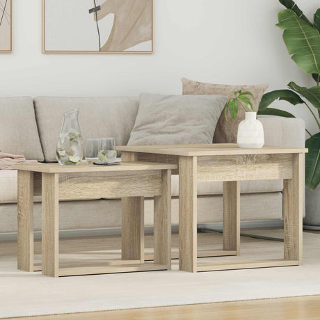 Vidaxl koffietafel set 2 st sonoma eiken 50 x 52 x 42 cm bewerkt hout