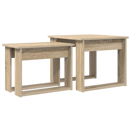 Vidaxl koffietafel set 2 st sonoma eiken 50 x 52 x 42 cm bewerkt hout