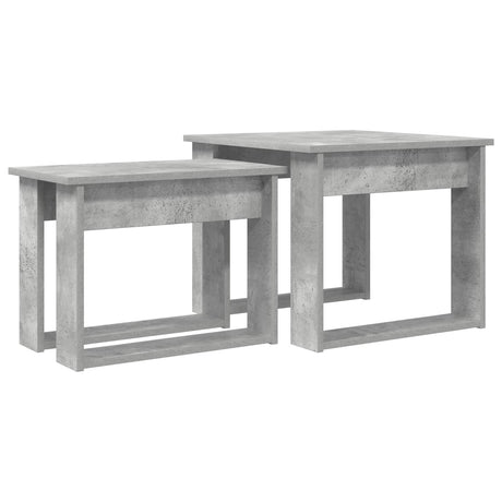 Vidaxl koffietafel set 2 st beton grijs 50 x 52 x 42 cm bewerkt hout