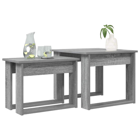Vidaxl koffietafel set 2 st grijs sonoma 50 x 52 x 42 cm bewerkt hout