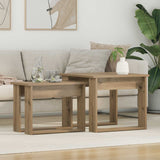 Vidaxl koffietafel set 2 st artisan eiken 50 x 52 x 42 cm bewerkt hout