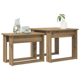Vidaxl koffietafel set 2 st artisan eiken 50 x 52 x 42 cm bewerkt hout
