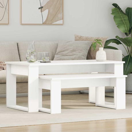 Vidaxl koffietafel set 2 st wit 100 x 50 x 42 cm bewerkt hout