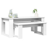 Vidaxl koffietafel set 2 st wit 100 x 50 x 42 cm bewerkt hout