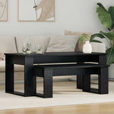 Vidaxl koffietafel set 2 st zwart eiken 100 x 50 x 42 cm bewerkt hout