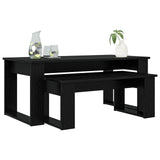 Vidaxl koffietafel set 2 st zwart eiken 100 x 50 x 42 cm bewerkt hout