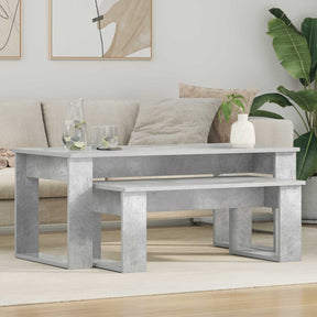 Vidaxl koffietafel set 2 st beton grijs 100 x 50 x 42 cm bewerkt hout
