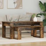 Vidaxl koffietafel set 2 st gerookt eiken 100 x 50 x 42 cm
