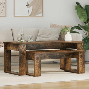 Vidaxl koffietafel set 2 st gerookt eiken 100 x 50 x 42 cm