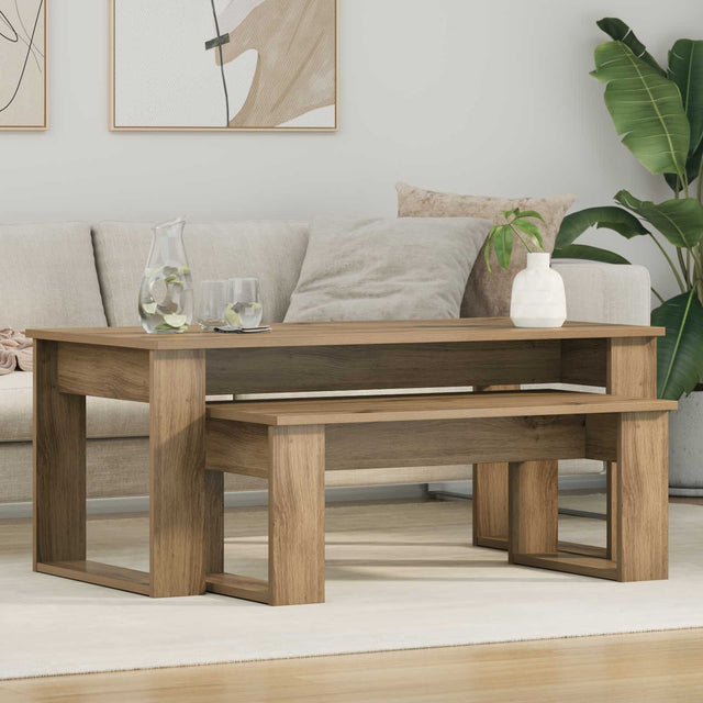 Vidaxl koffietafel set 2 st artisan eiken 100 x 50 x 42 cm
