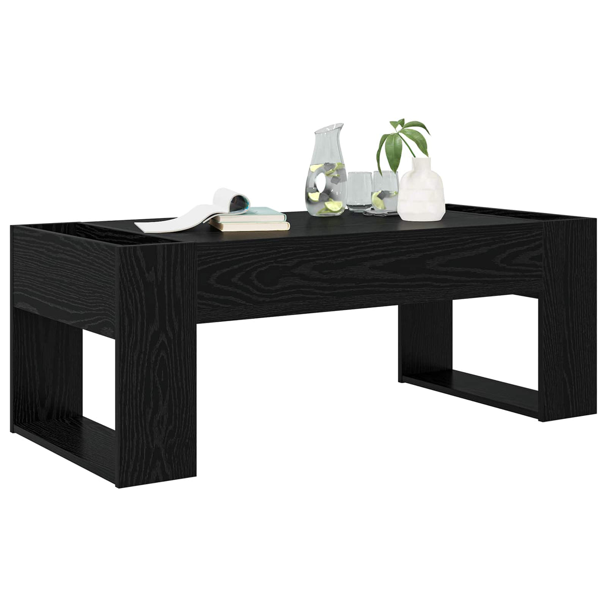 Vidaxl salontafel zwart eiken 110 x 50 x 41 cm bewerkt hout