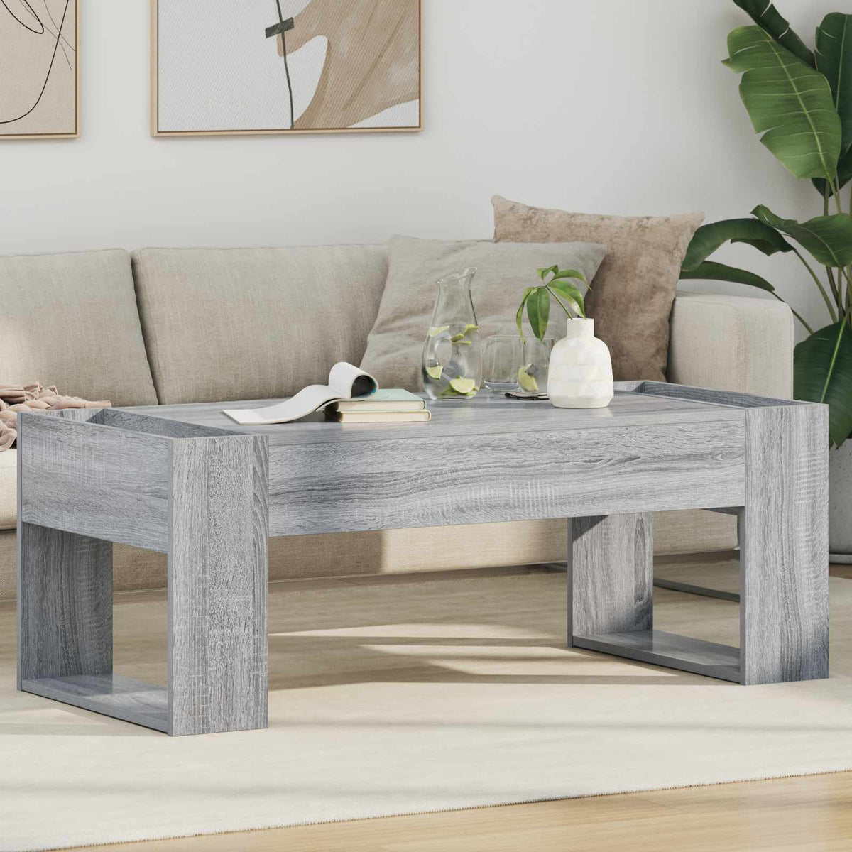 Vidaxl salontafel grijs sonoma 110 x 50 x 41 cm bewerkt hout