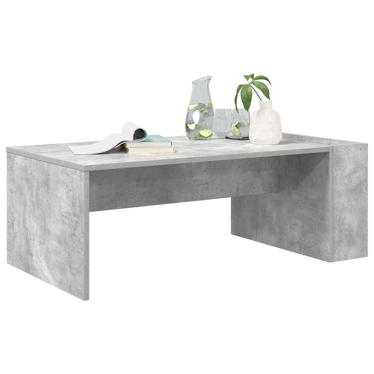 Vidaxl salontafel beton grijs 95 x 50 x 34 cm bewerkt hout