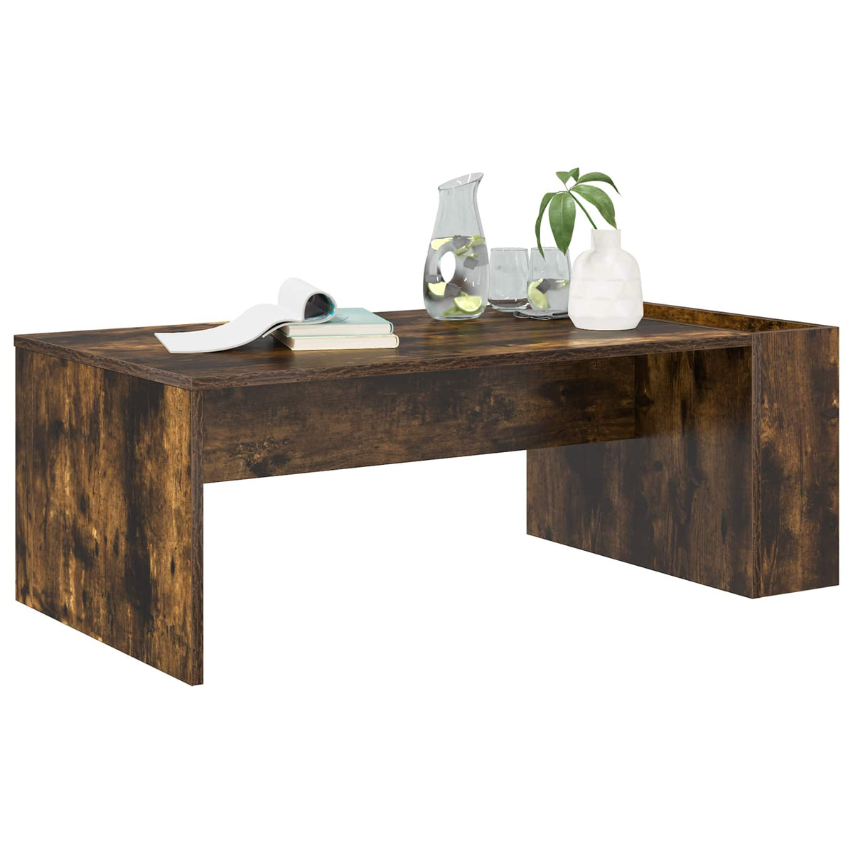 Vidaxl salontafel gerookt eiken 95 x 50 x 34 cm bewerkt hout