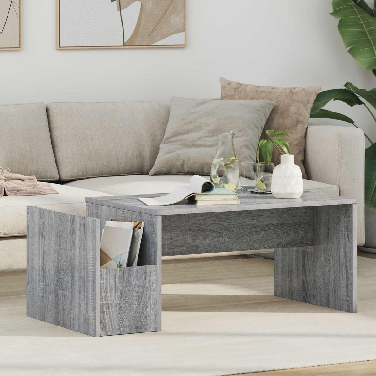 Vidaxl salontafel grijs sonoma 90 x 45 x 35 cm bewerkt hout