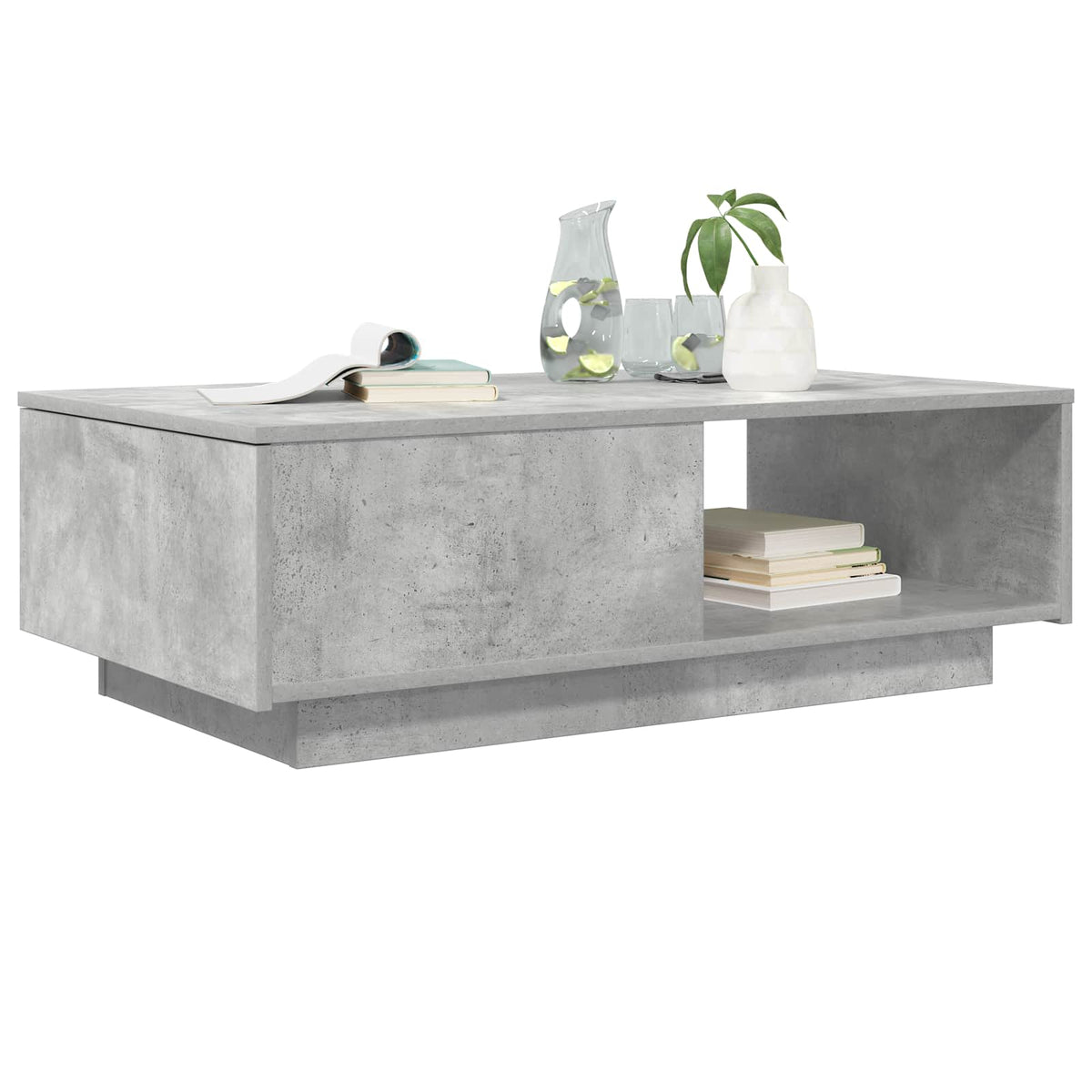 Vidaxl salontafel beton grijs 95 x 55 x 31 cm bewerkt hout
