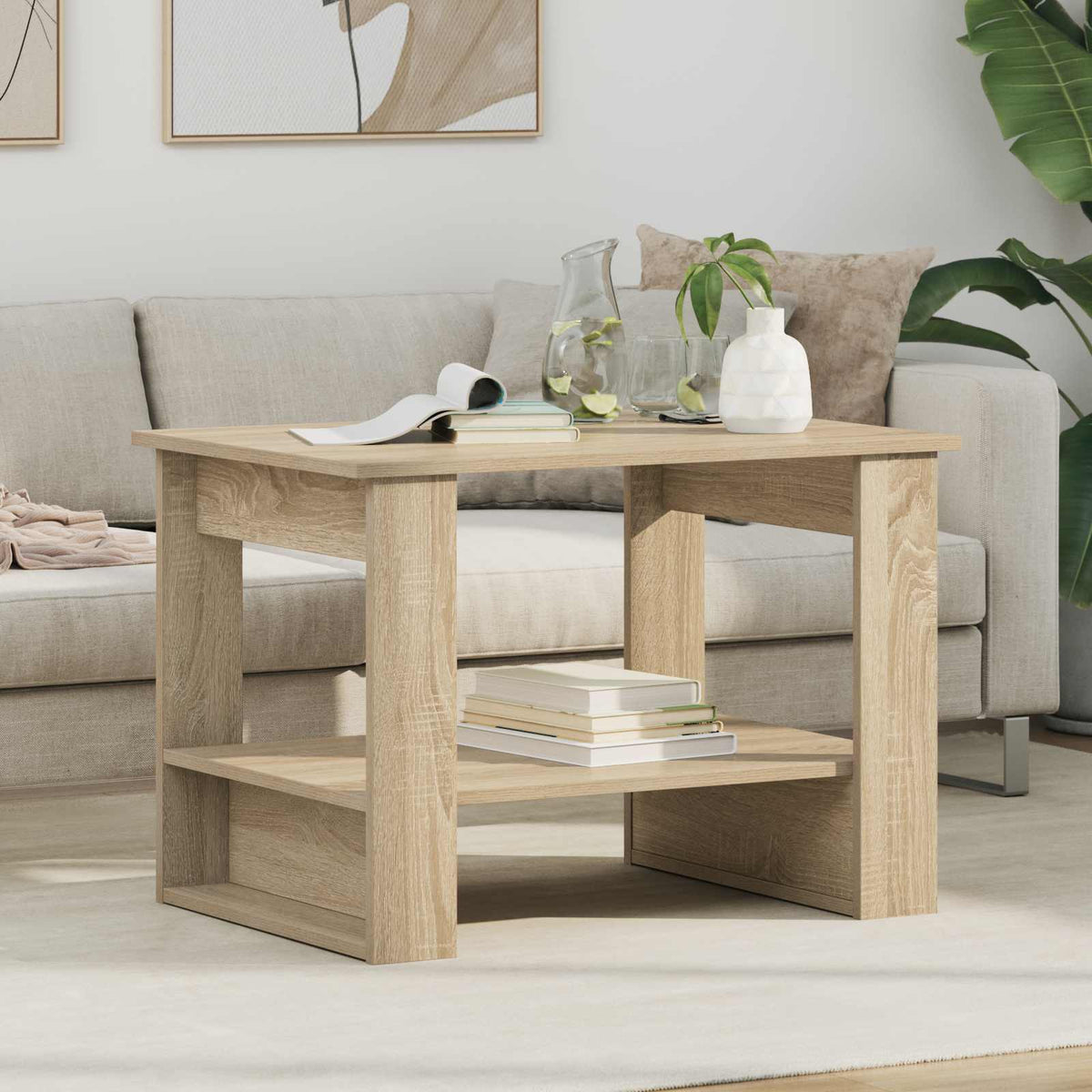 Vidaxl salontafel sonoma eiken 72 x 50 x 50 cm bewerkt hout