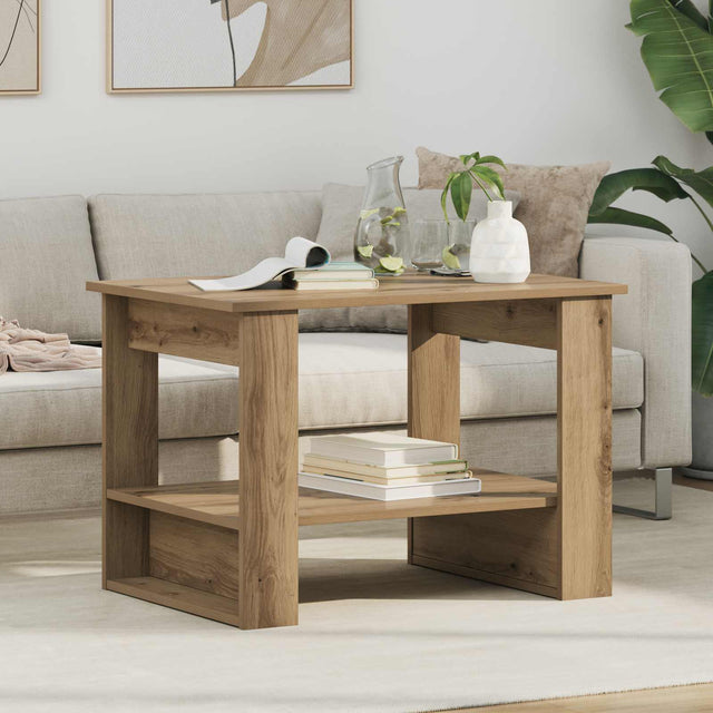Vidaxl salontafel artisan eiken 72 x 50 x 50 cm bewerkt hout