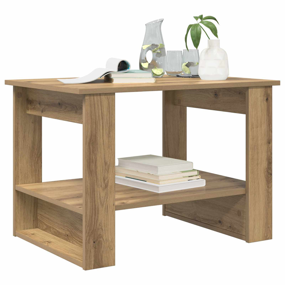 Vidaxl salontafel artisan eiken 72 x 50 x 50 cm bewerkt hout