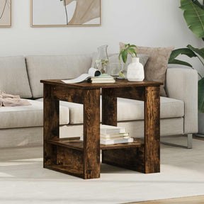 Vidaxl salontafel gerookt eiken 51 x 50 x 50 cm bewerkt hout