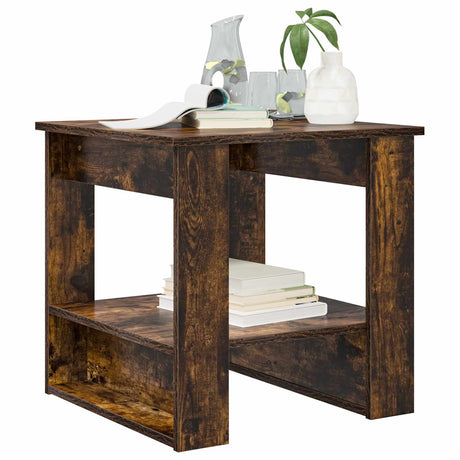 Vidaxl salontafel gerookt eiken 51 x 50 x 50 cm bewerkt hout