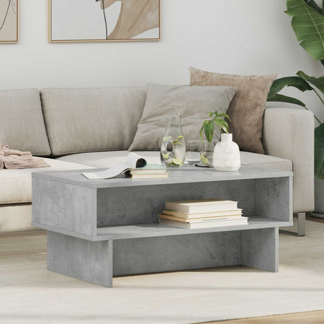 Vidaxl salontafel beton grijs 80 x 46 x 35 cm bewerkt hout