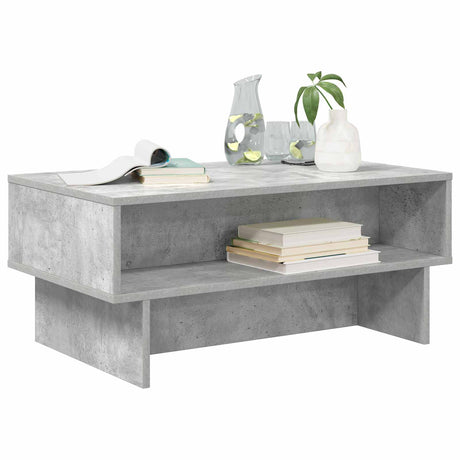 Vidaxl salontafel beton grijs 80 x 46 x 35 cm bewerkt hout