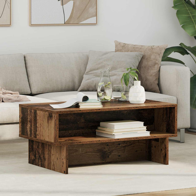 Vidaxl salontafel oudhout 80 x 46 x 35 cm bewerkt hout