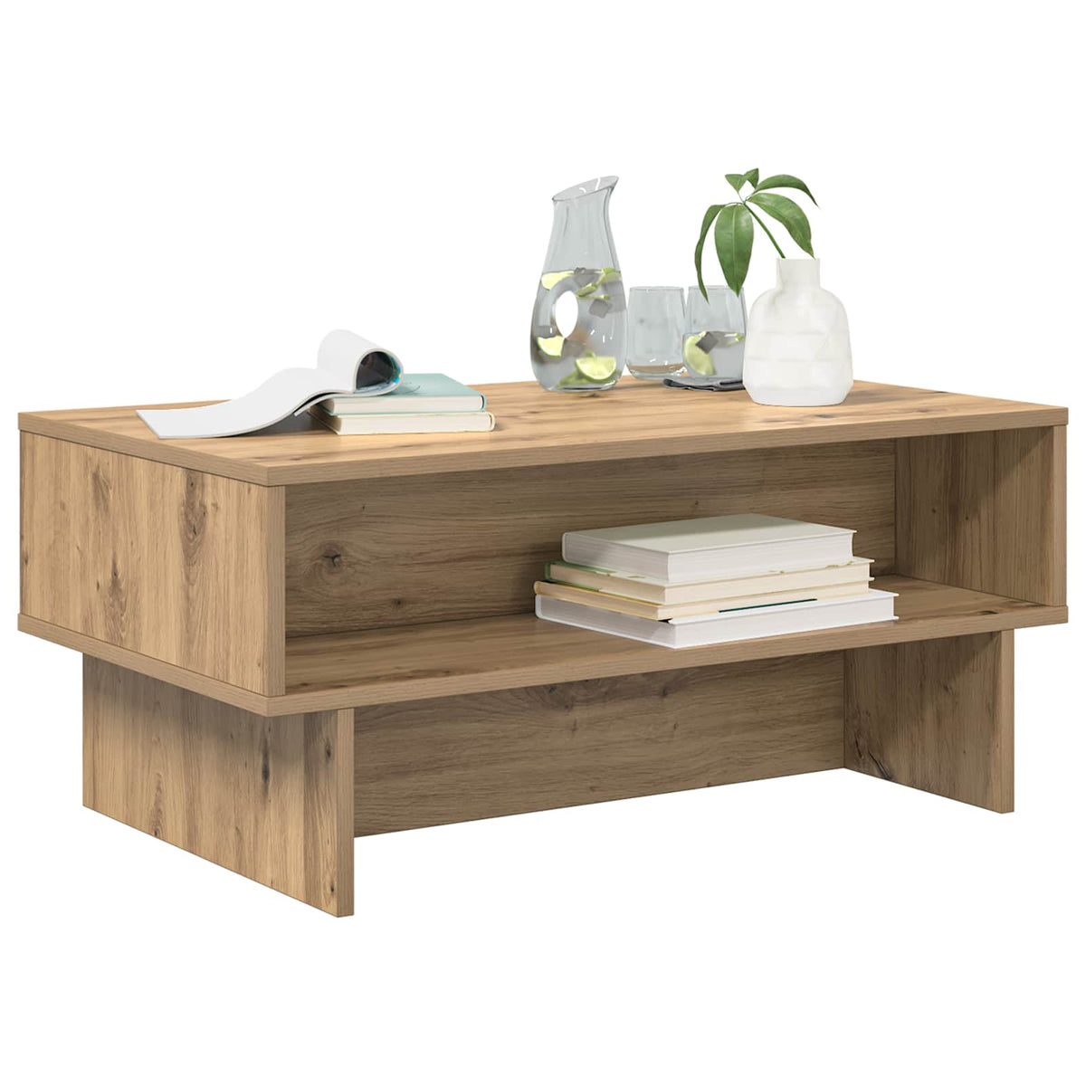 Vidaxl salontafel artisan eiken 80 x 46 x 35 cm bewerkt hout