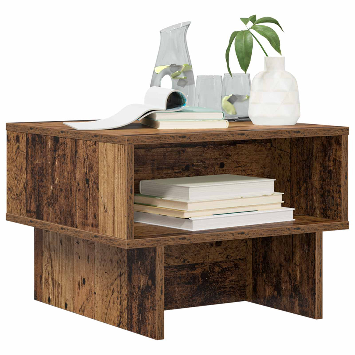 Vidaxl salontafel oudhout 48 x 46 x 35 cm bewerkt hout