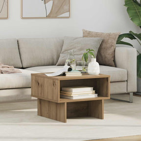 Vidaxl salontafel artisan eiken 48 x 46 x 35 cm bewerkt hout