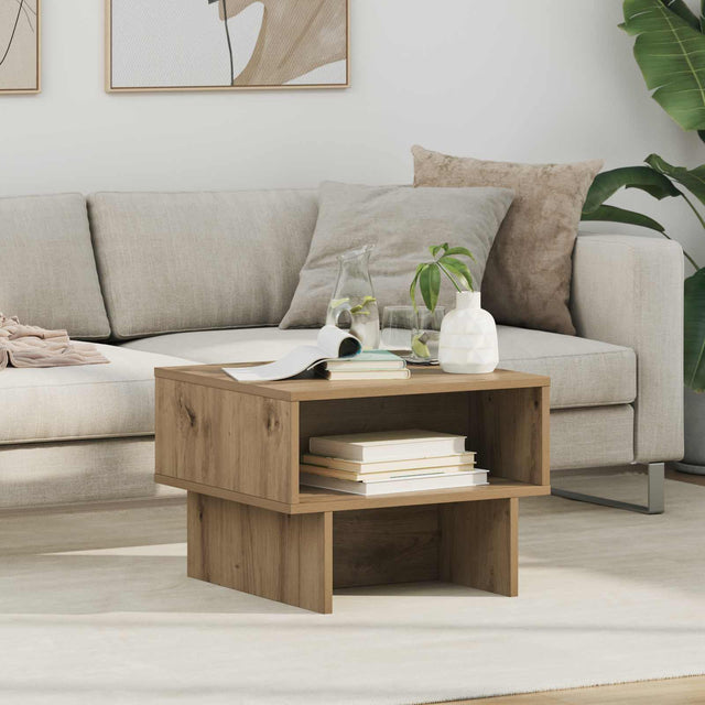 Vidaxl salontafel artisan eiken 48 x 46 x 35 cm bewerkt hout