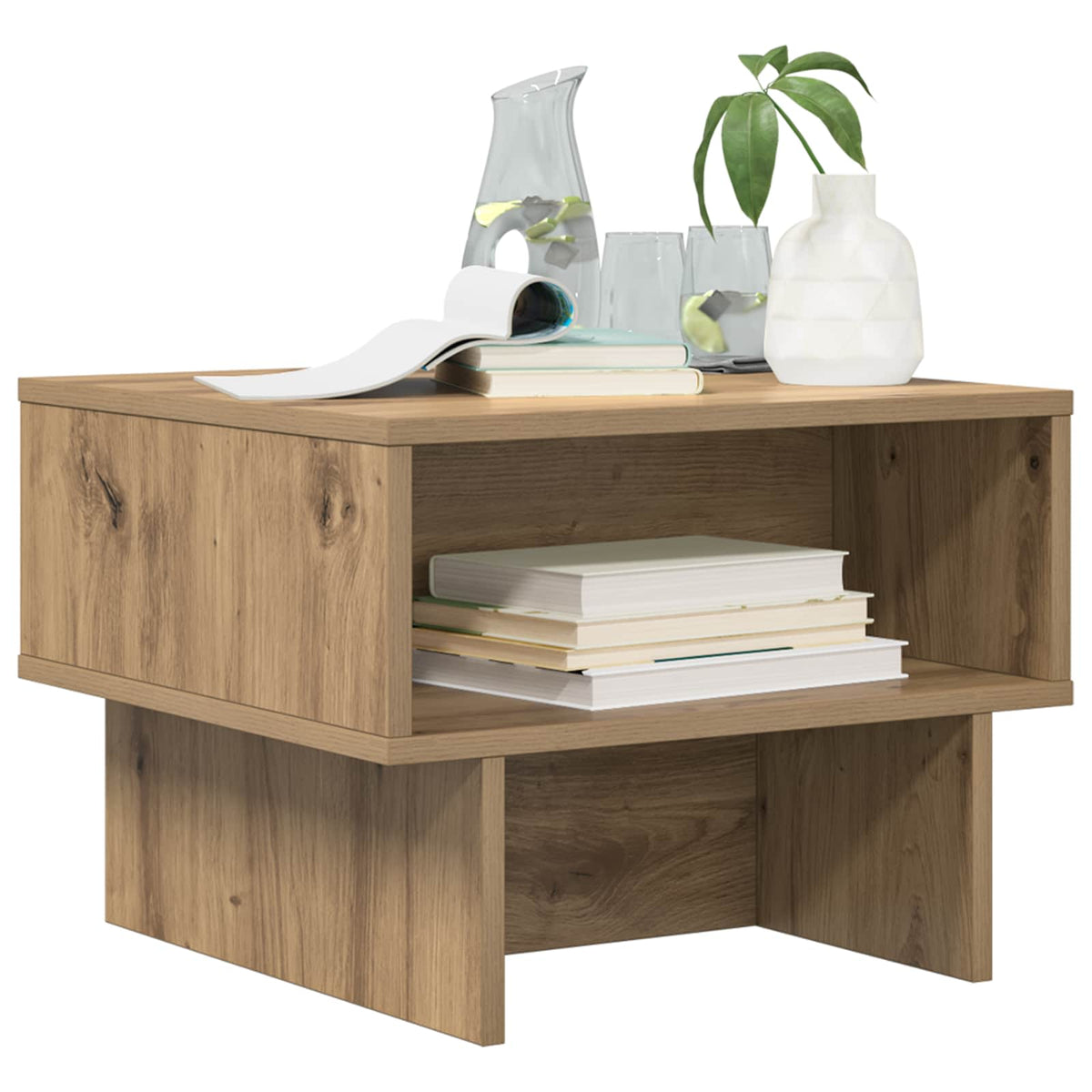 Vidaxl salontafel artisan eiken 48 x 46 x 35 cm bewerkt hout