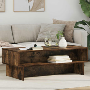 Vidaxl salontafel gerookt eiken 100 x 46 x 35 cm bewerkt hout