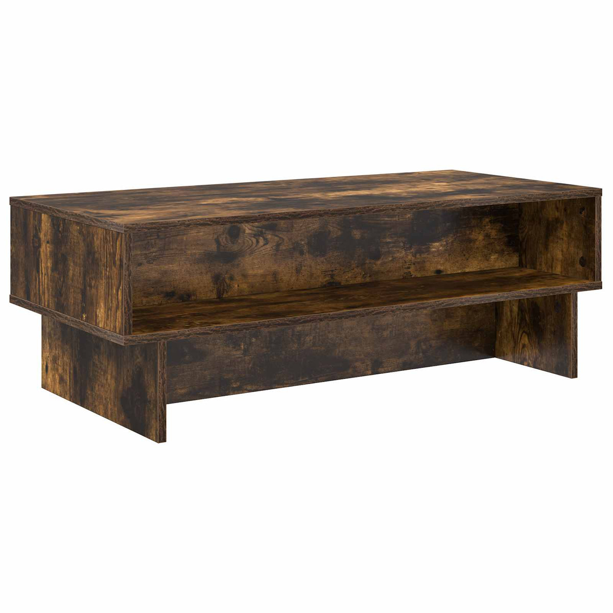 Vidaxl salontafel gerookt eiken 100 x 46 x 35 cm bewerkt hout