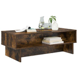 Vidaxl salontafel gerookt eiken 100 x 46 x 35 cm bewerkt hout