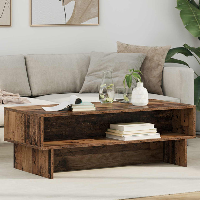 Vidaxl salontafel oudhout 100 x 46 x 35 cm bewerkt hout