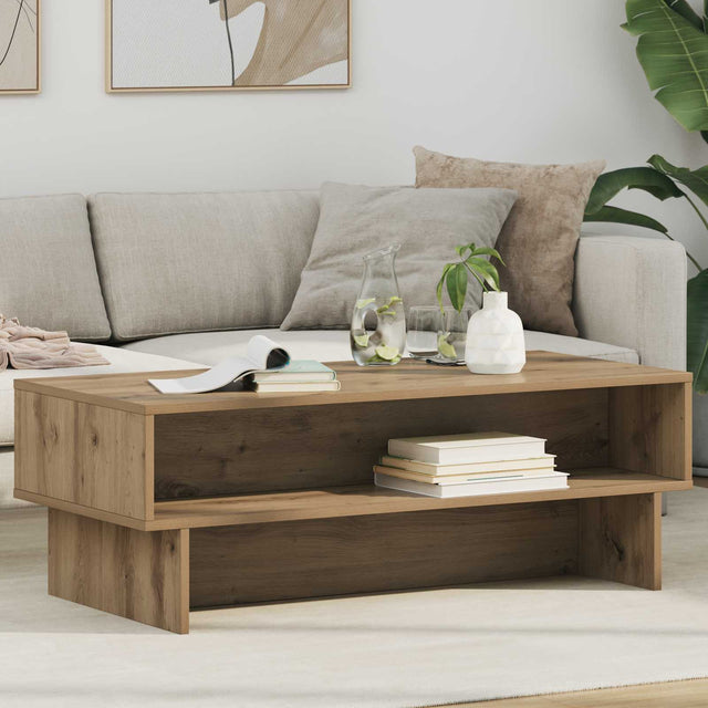 Vidaxl salontafel artisan eiken 100 x 46 x 35 cm bewerkt hout