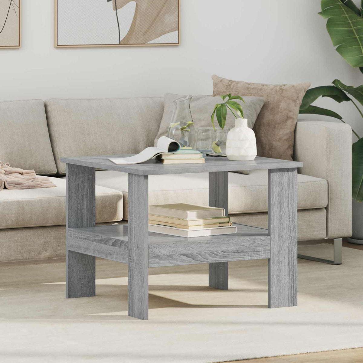 Vidaxl salontafel grijs sonoma 57 x 55 x 45 cm bewerkt hout