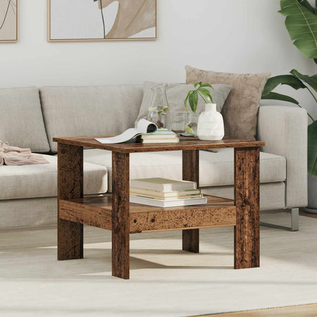 Vidaxl salontafel oudhout 57 x 55 x 45 cm bewerkt hout