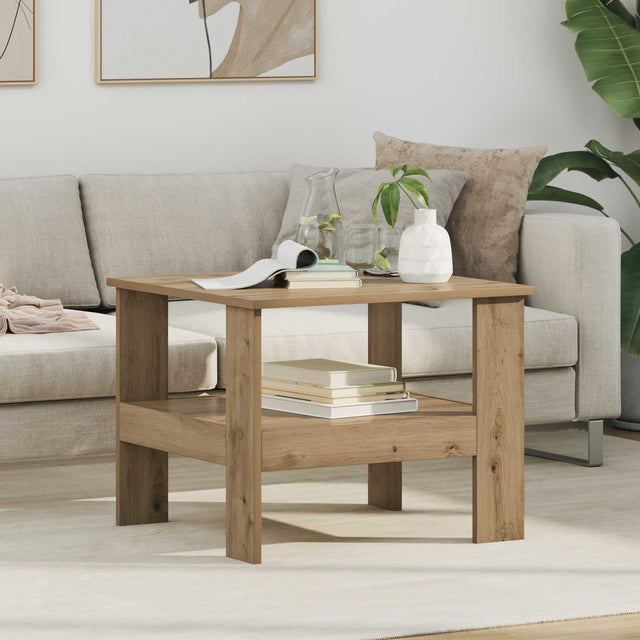 Vidaxl salontafel artisan eiken 57 x 55 x 45 cm bewerkt hout