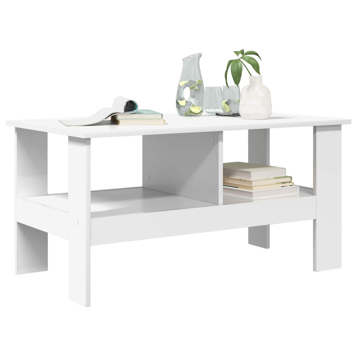 Vidaxl salontafel wit 90 x 50 x 45 cm bewerkt hout