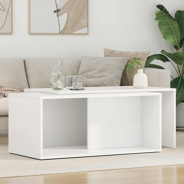 Vidaxl koffietafel set 2 st wit 90 x 48 x 40 cm bewerkt hout