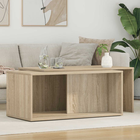 Vidaxl koffietafel set 2 st sonoma eiken 90 x 48 x 40 cm bewerkt hout