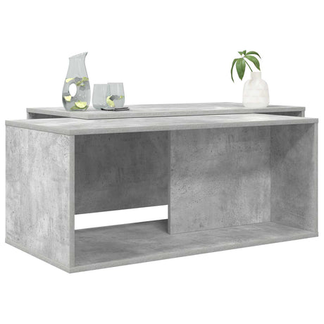 Vidaxl koffietafel set 2 st beton grijs 90 x 48 x 40 cm bewerkt hout