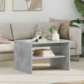 Vidaxl salontafel beton grijs 60 x 50 x 40 cm bewerkt hout