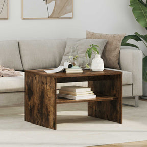 Vidaxl salontafel gerookt eiken 60 x 50 x 40 cm bewerkt hout
